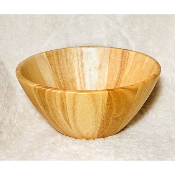 191oz Wooden Serving Bowl Natural - Hearth & Hand with Magnolia - Rubberwood NEW - Picture 6 of 8